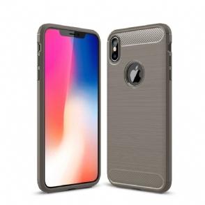 Telefoonhoesje voor iPhone XS Max Bescherming Flexibel Geborsteld Effect
