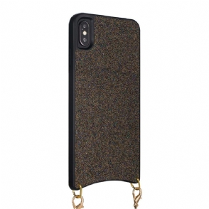 Telefoonhoesje voor iPhone XS Max Pailletten Met Ketting