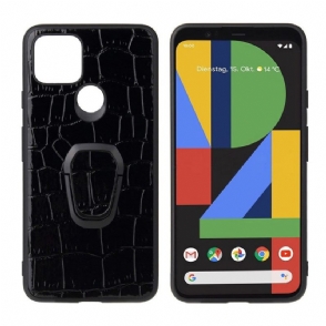 Hoesje voor Google Pixel 5 Krokodil-effect Met Ring