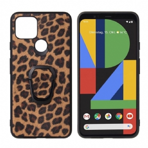 Hoesje voor Google Pixel 5 Luipaardpatroon Met Ring