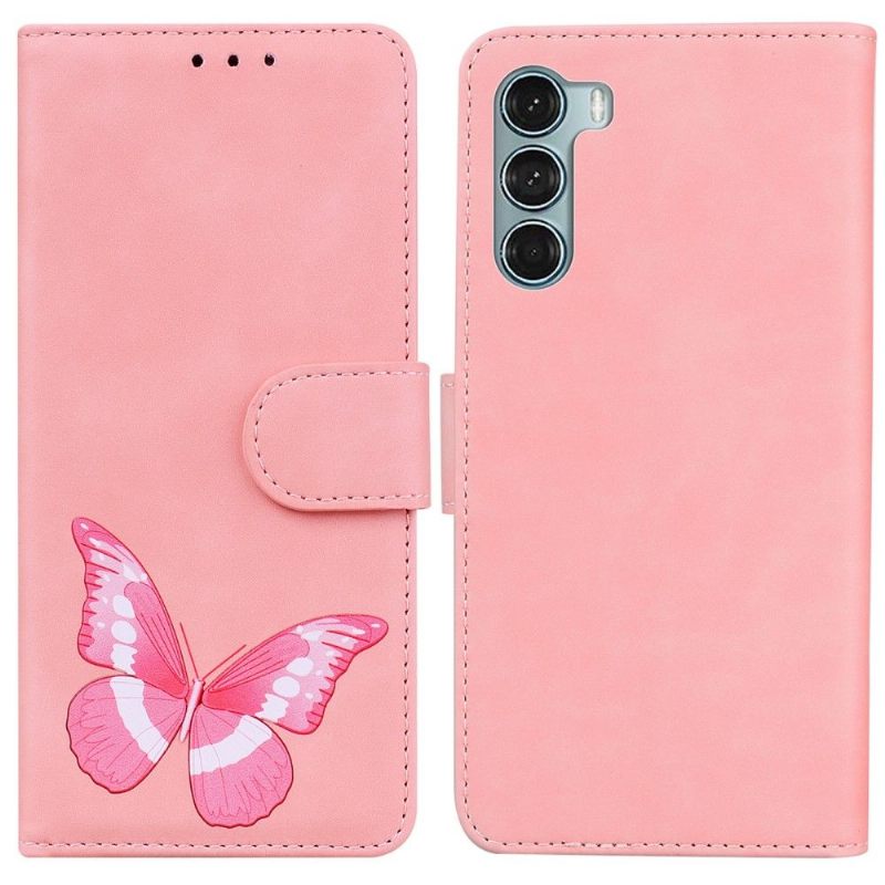 Folio-hoesje voor Motorola Moto G200 5G Bescherming Hoesje Kleurrijke Vlinderbescherming
