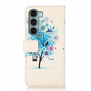 Folio-hoesje voor Motorola Moto G200 5G Blauwe Boom