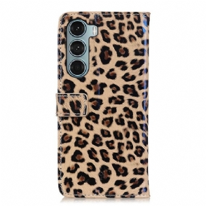 Folio-hoesje voor Motorola Moto G200 5G Kunstleer Luipaardstijl