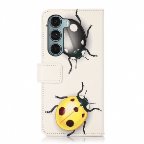 Folio-hoesje voor Motorola Moto G200 5G Lieveheersbeestjes