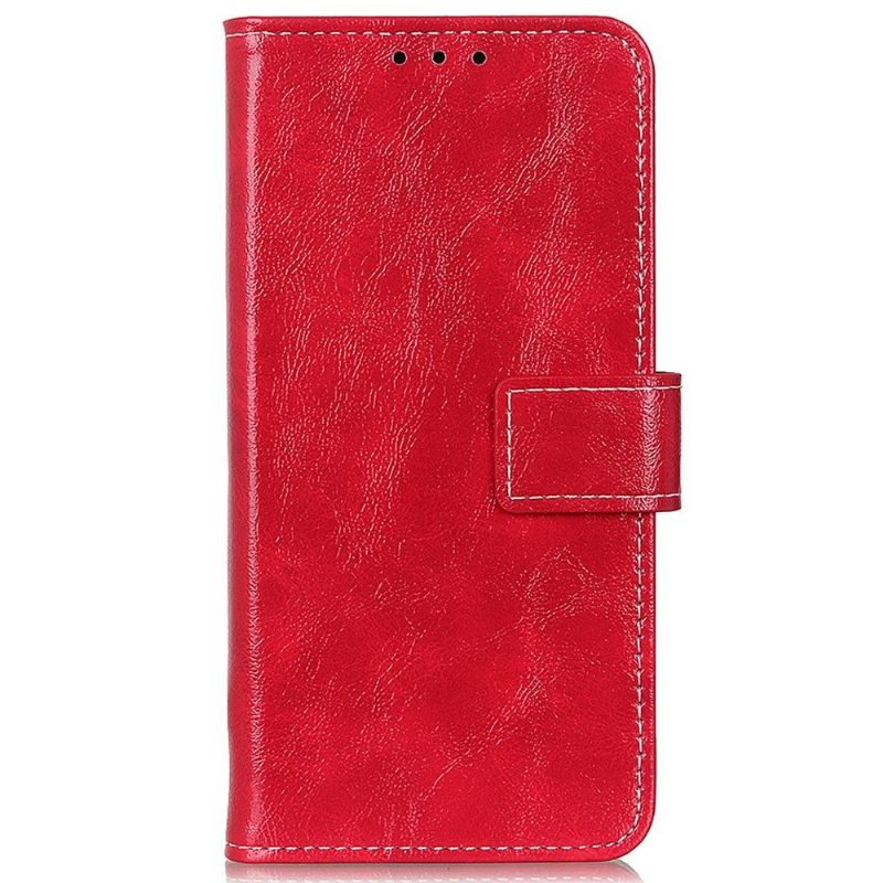 Folio-hoesje voor Motorola Moto G200 5G Luxe Stiksels Met Leereffect