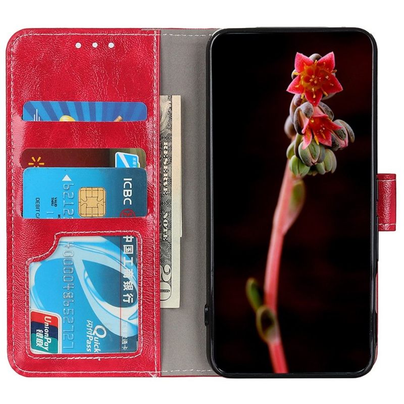 Folio-hoesje voor Motorola Moto G200 5G Luxe Stiksels Met Leereffect