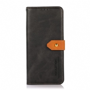 Leren Hoesje voor Motorola Moto G200 5G Bescherming Khazneh Tweekleurig Kunstleer