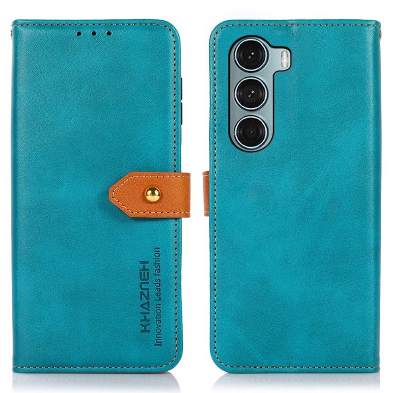 Leren Hoesje voor Motorola Moto G200 5G Bescherming Khazneh Tweekleurig Kunstleer