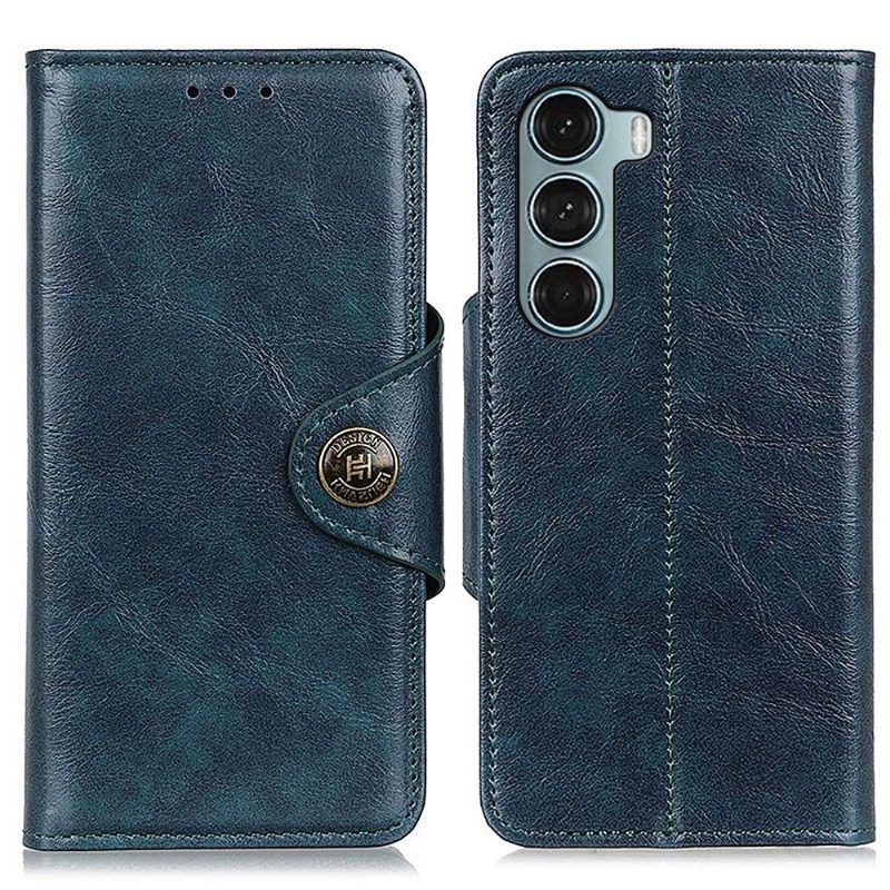 Leren Hoesje voor Motorola Moto G200 5G Khazneh-ontwerp Essentieel