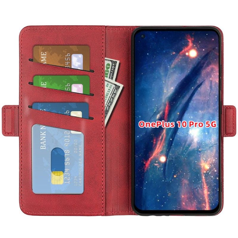 Cover voor OnePlus 10 Pro Portemonnee Leren Mat Kunstleer
