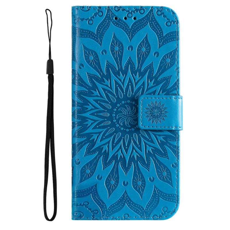 Folio-hoesje voor OnePlus 10 Pro Anti-fall Met Ketting Zonnebloem