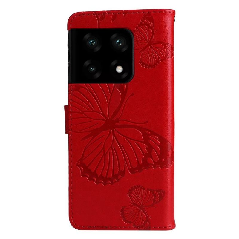 Folio-hoesje voor OnePlus 10 Pro Anti-fall Ondersteuningsfunctie Vlinders