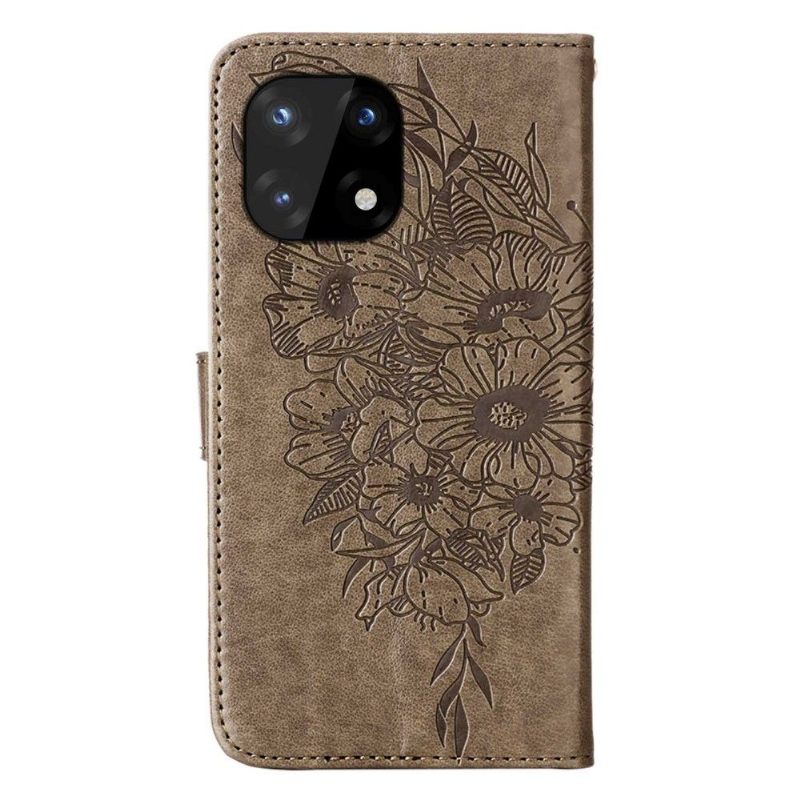 Folio-hoesje voor OnePlus 10 Pro Kaarthouder Met Vlinderbloem