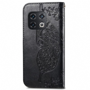 Folio-hoesje voor OnePlus 10 Pro Vlinder Met Reliëf