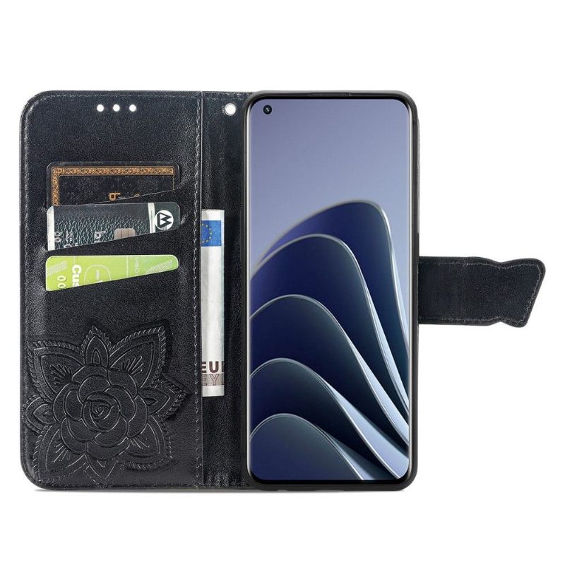 Folio-hoesje voor OnePlus 10 Pro Vlinder Met Reliëf