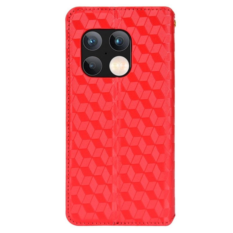 Leren Hoesje voor OnePlus 10 Pro Bescherming Folio-hoesje Ontwerpgeometrie