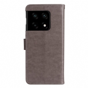 Leren Hoesje voor OnePlus 10 Pro Bescherming Kat Illustratie