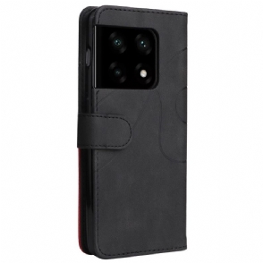 Leren Hoesje voor OnePlus 10 Pro Bicolor Artistiek