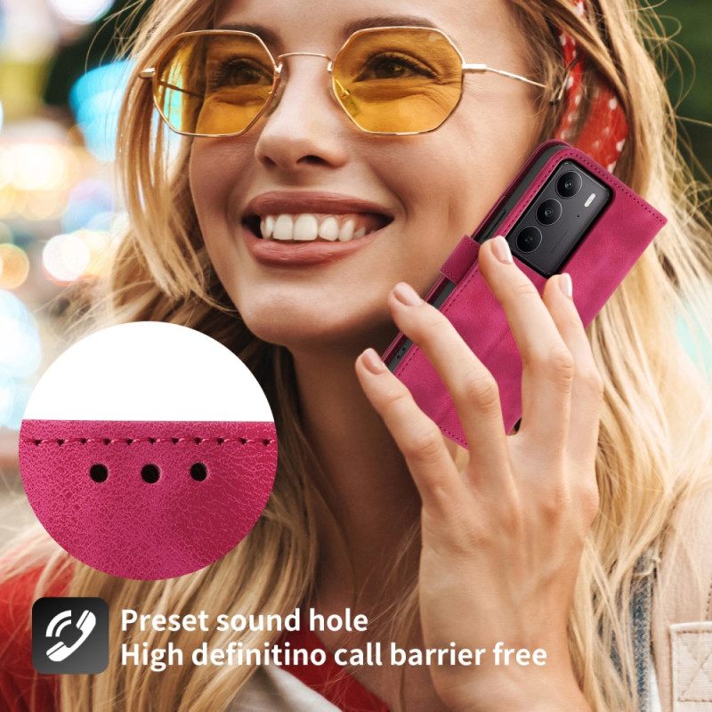 Bescherming Hoesje Realme C75 Suède Kant-effect Met Bandje En Schouderband