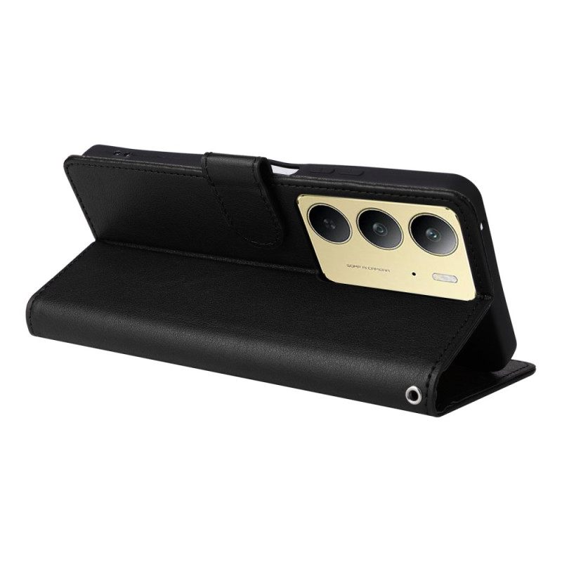 Flip Case Leren Realme C75 Effen Kunstleer