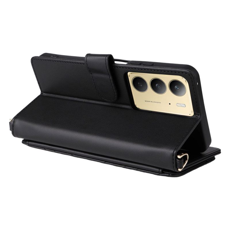 Flip Case Leren Realme C75 Premium Design Met Bandje En Schouderband