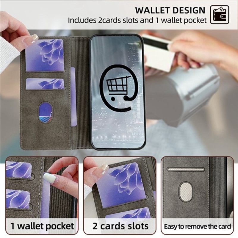 Folio-hoesje Realme C75 Rfid-bescherming Met Golvend Design