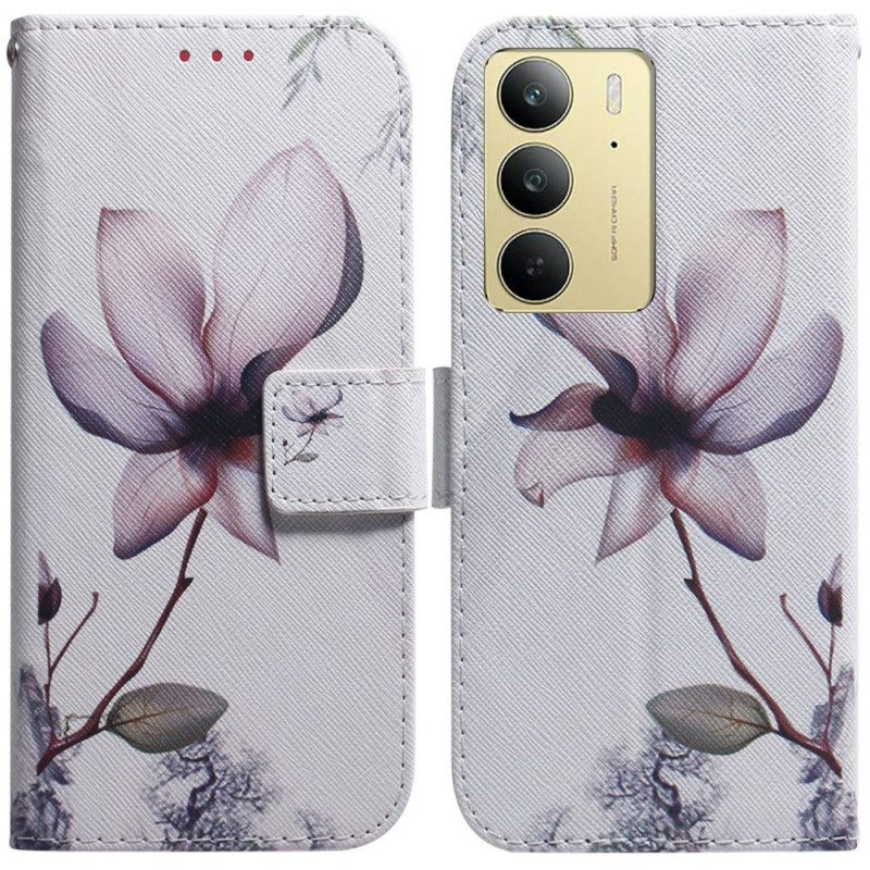 Folio-hoesje Realme C75 Roze Bloem