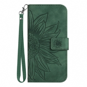 Folio-hoesje Realme C75 Telefoonhoesje Bandje Met Zonnebloemprint