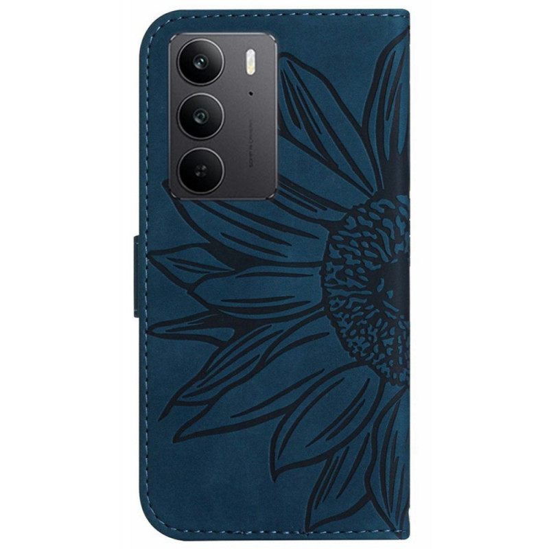 Folio-hoesje Realme C75 Telefoonhoesje Bandje Met Zonnebloemprint