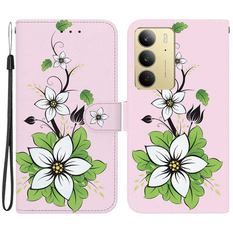 Folio-hoesje Realme C75 Telefoonhoesje Leliepatroon