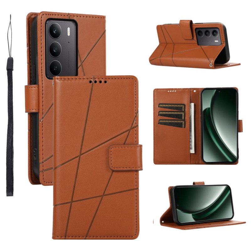 Folio-hoesje Realme C75 Telefoonhoesje Lijnen