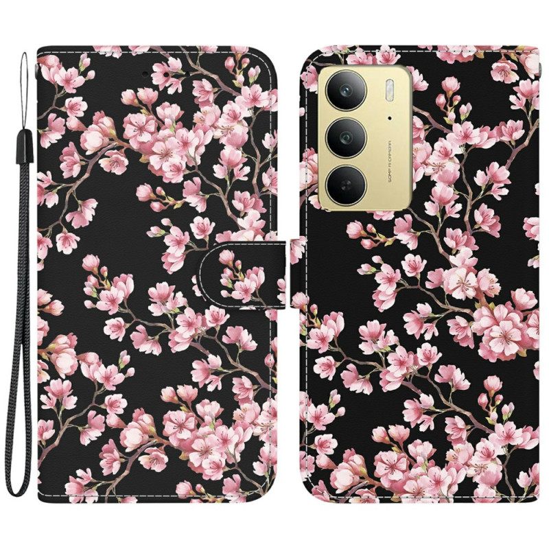 Folio-hoesje Realme C75 Telefoonhoesje Pruimenbloesempatroon