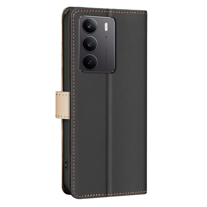 Folio-hoesje Realme C75 Telefoonhoesje Tweekleurige Binfen Kleur