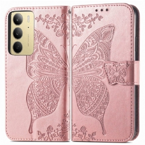 Leren Hoesje Realme C75 Barokke Vlinder