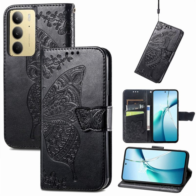 Leren Hoesje Realme C75 Barokke Vlinder