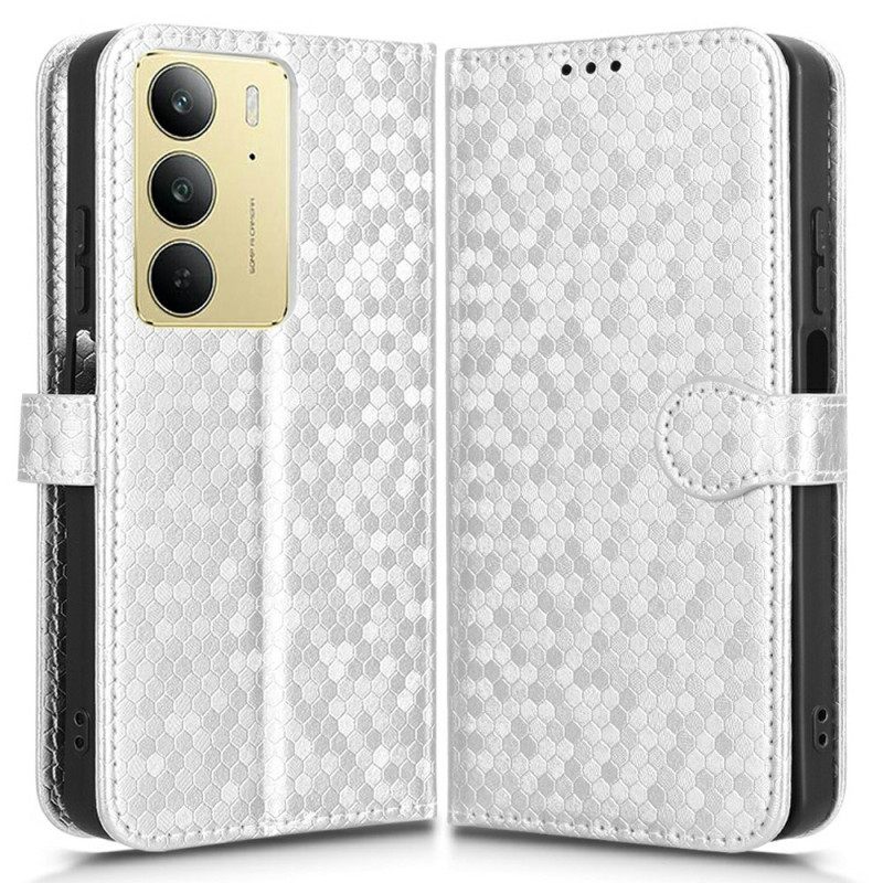Leren Hoesje Realme C75 Glitterstippen Bescherming Hoesje