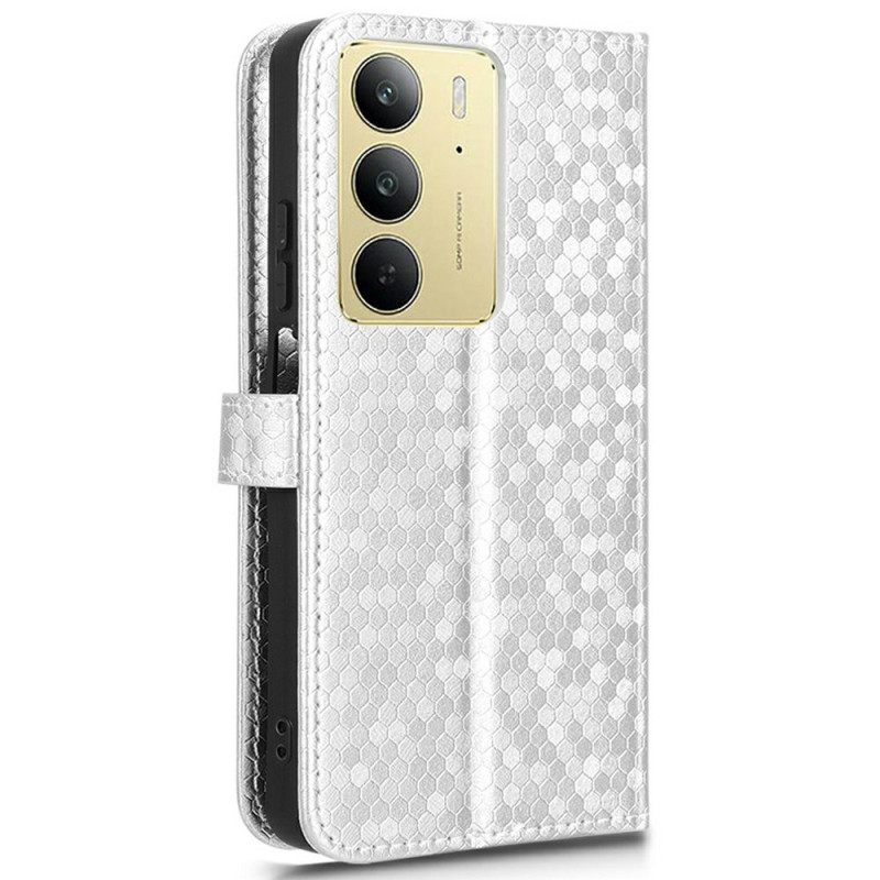 Leren Hoesje Realme C75 Glitterstippen Bescherming Hoesje