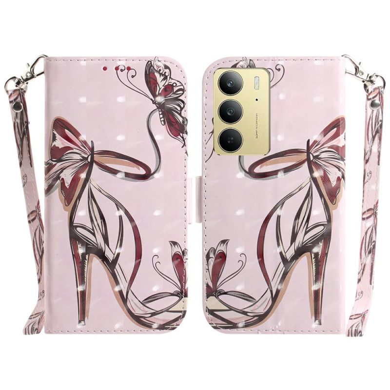 Leren Hoesje Realme C75 Pumps Met Bandjes Bescherming Hoesje