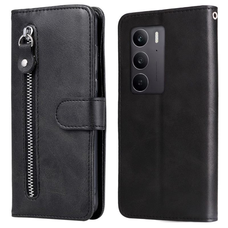 Leren Hoesje Voor Realme C75 Etui Met Rits