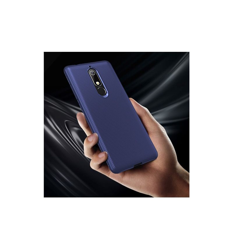 Hoesje voor Nokia 5.1 Anti-fall Armor Effect Siliconengel - Blauw