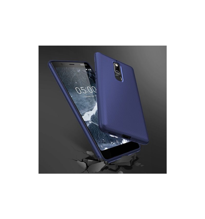 Hoesje voor Nokia 5.1 Anti-fall Armor Effect Siliconengel - Blauw