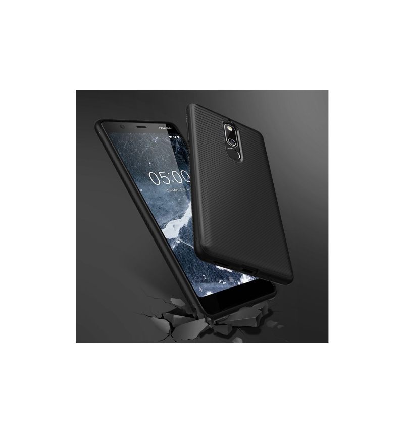 Hoesje voor Nokia 5.1 Armor Effect Siliconengel - Zwart