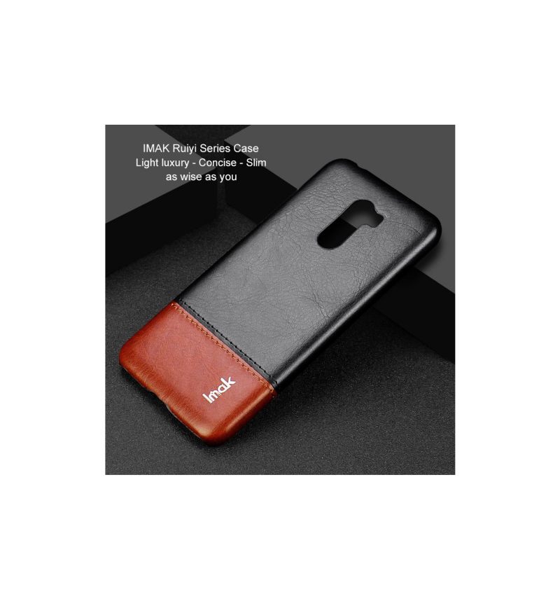 Hoesje voor Pocophone F1 Imak Imitatieleer - Zwart / Bruin