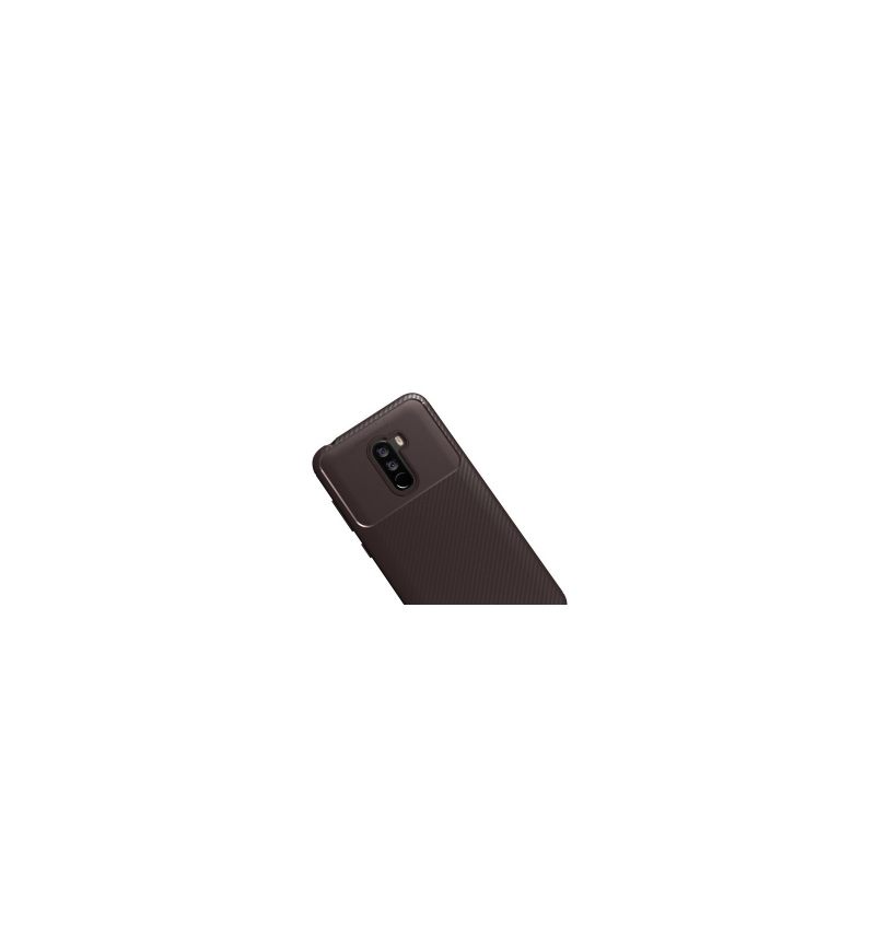 Hoesje voor Pocophone F1 Koolstofvezeleffect - Bruin