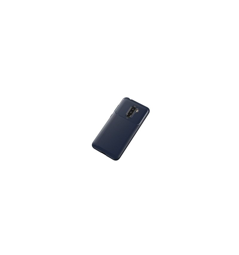 Telefoonhoesje voor Pocophone F1 Koolstofvezeleffect - Blauw