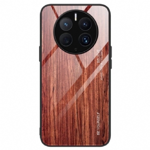 Telefoonhoesje voor Huawei Mate 50 Pro Houtdesign Gehard Glas
