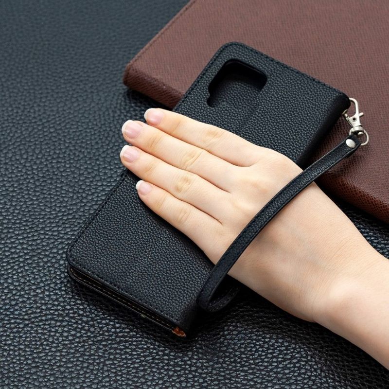 Cover voor Samsung Galaxy A42 5G Folio-hoesje Generfd Leereffect