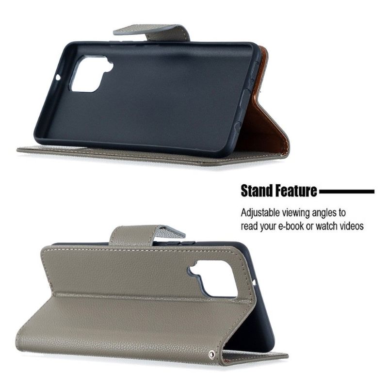 Cover voor Samsung Galaxy A42 5G Folio-hoesje Generfd Leereffect