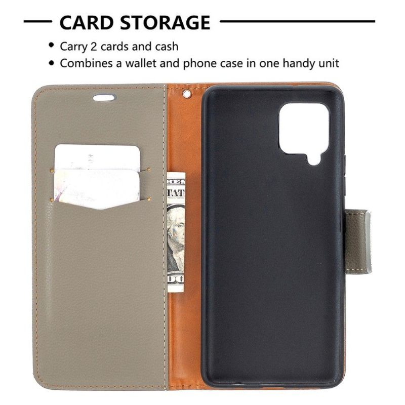 Cover voor Samsung Galaxy A42 5G Folio-hoesje Generfd Leereffect