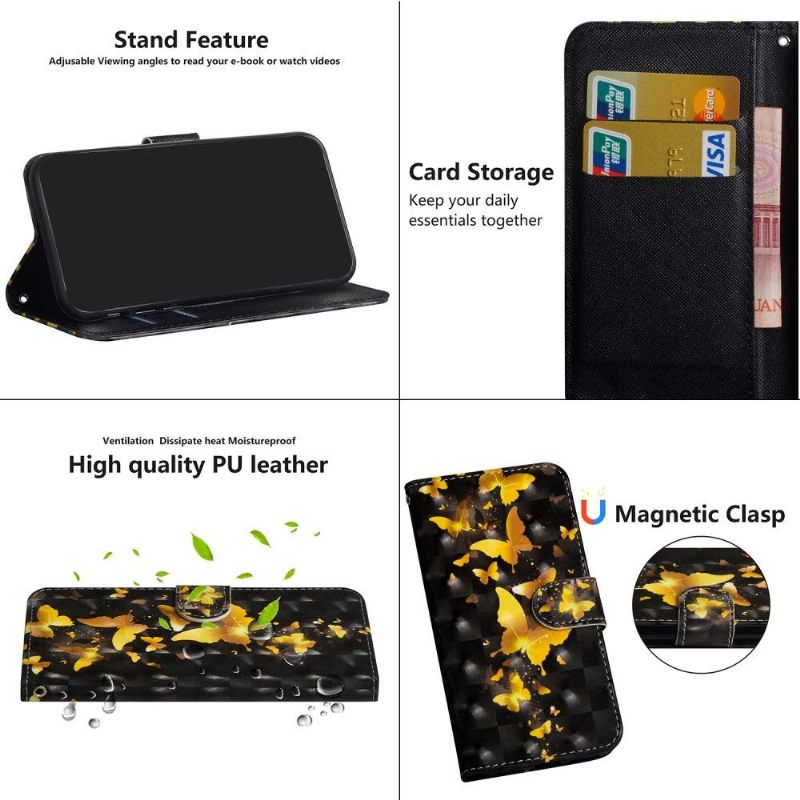 Folio-hoesje voor Samsung Galaxy A42 5G Gouden Vlinders